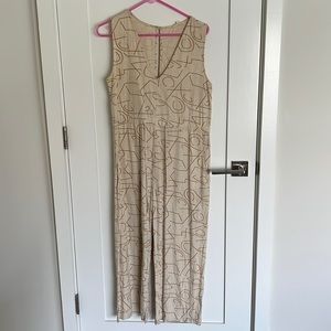 Ali Golden silk slit-back jumpsuit